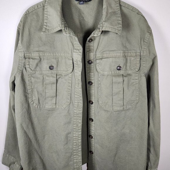 Banana Republic Womens Utility Chore Shacket Jacket Size XS Green Oversized - Picture 6 of 10